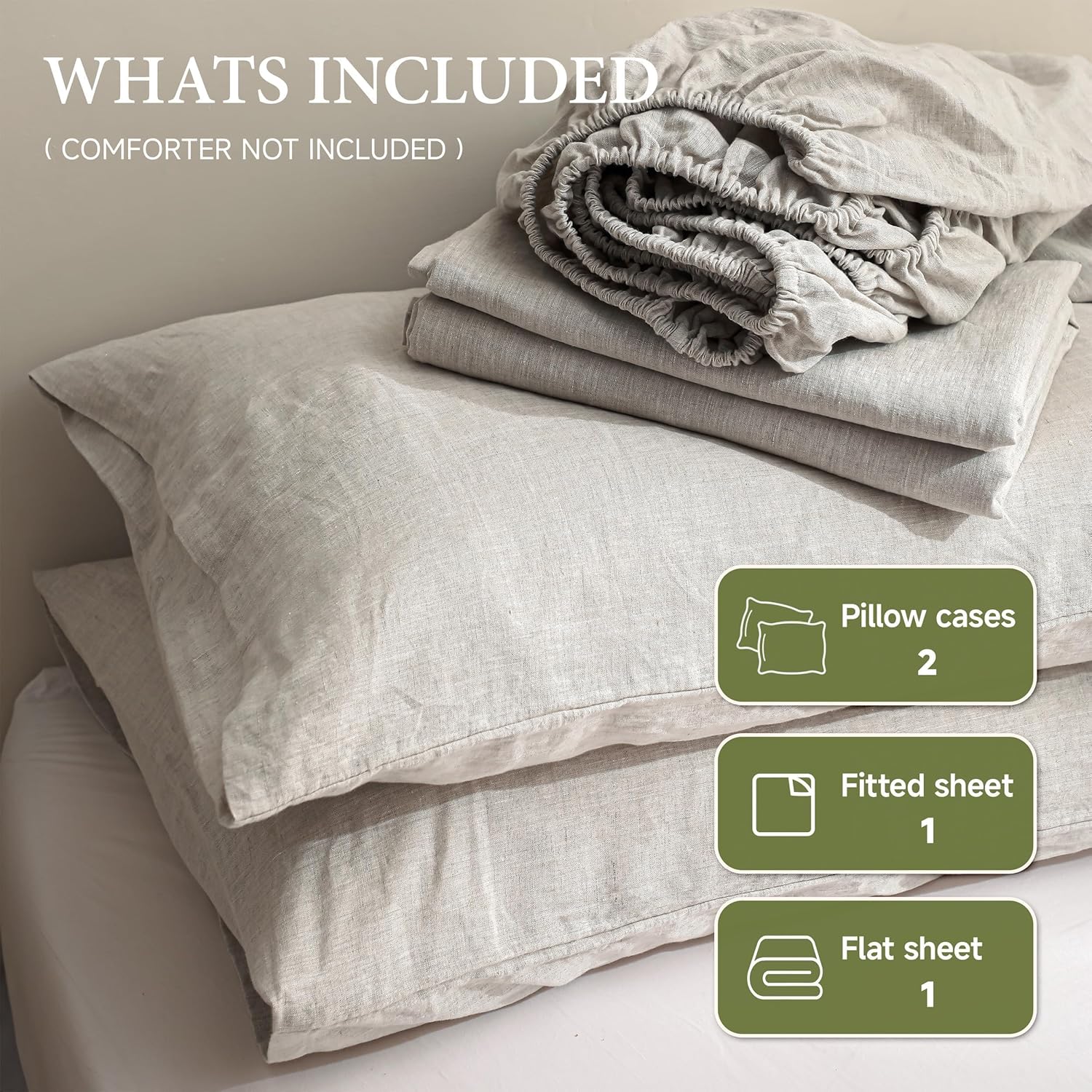 SimpleOpulence 100 Linen California King 4-Piece Set