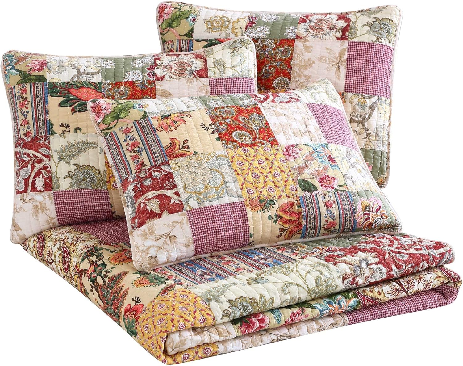Chezmoi Delaney 5-Piece Floral Patchwork Daybed Cover Set