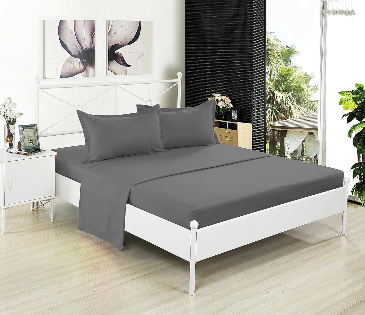 DESTINY 100 Cotton Twin XL Sheet Set - 3 PC Grey
