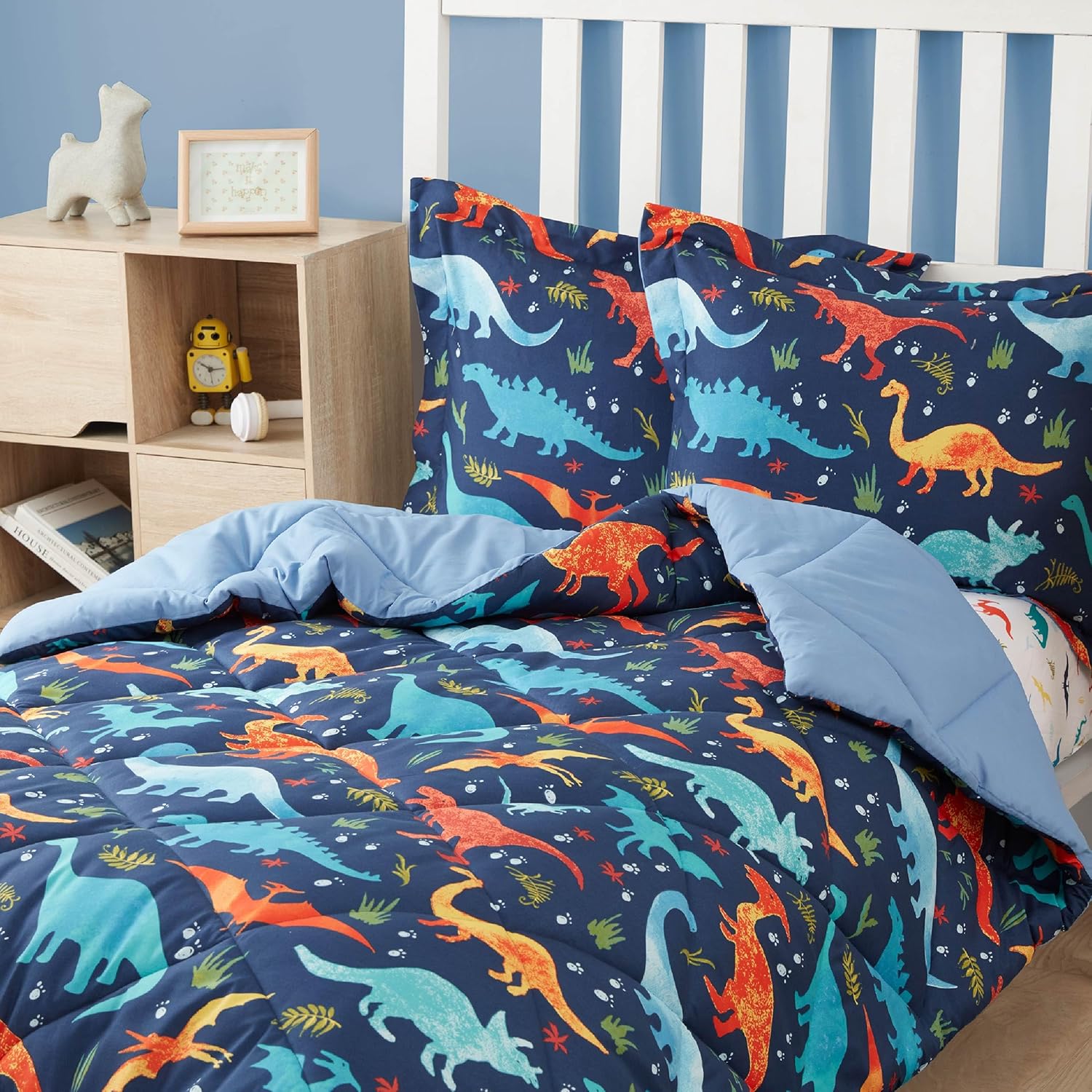 PPOLCA Queen Dinosaur Kids Comforter Set - 3 Pieces Super Soft and Lightweight