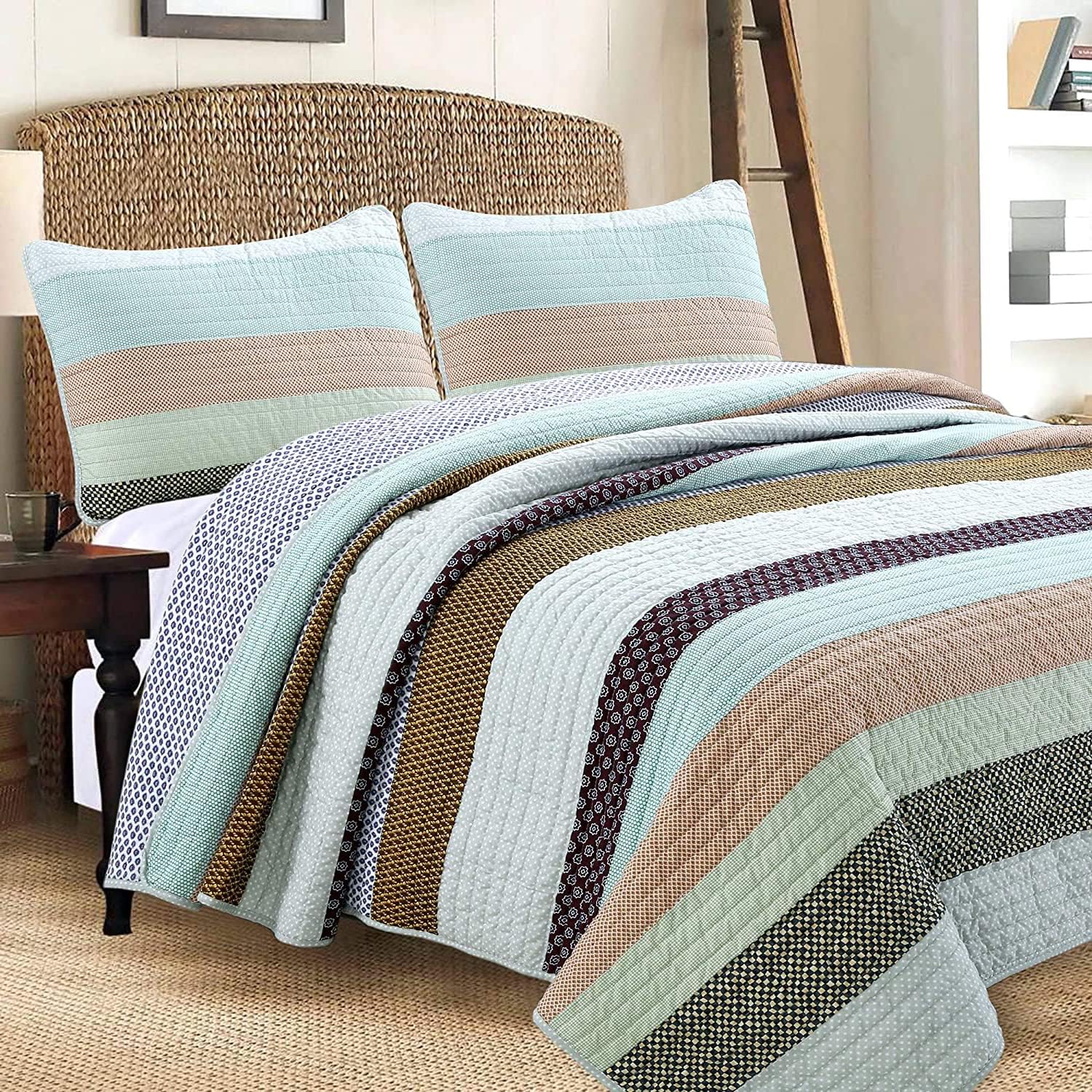 Cozy Line 100 Cotton Reversible Quilt Set