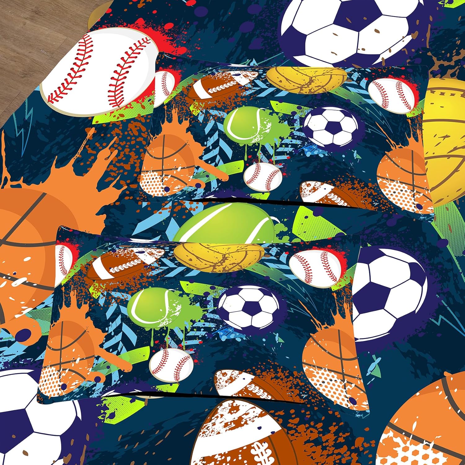 MWMWMW Boys Queen Bedding Set 5 Pcs Sports Bed in a Bag