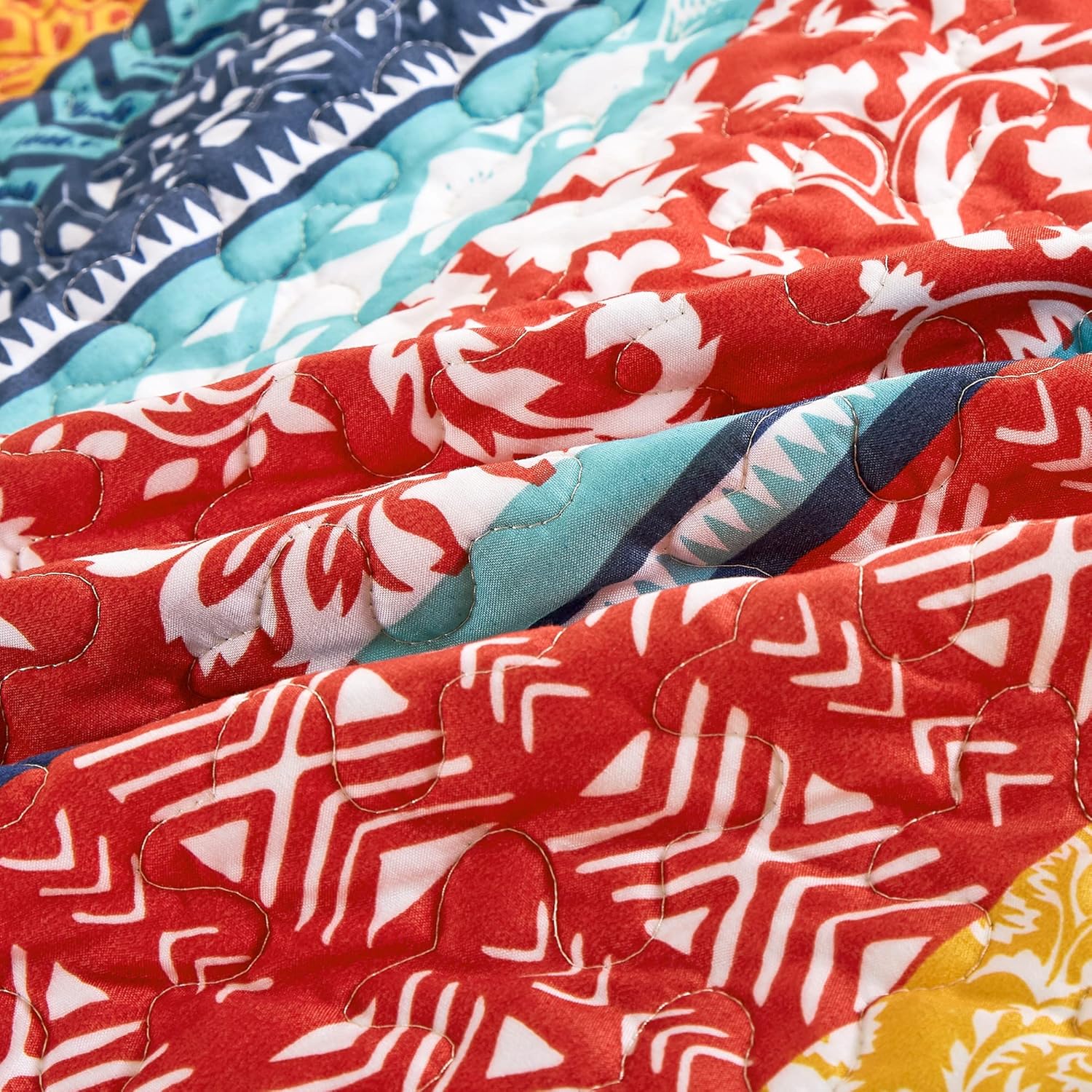 Chezmoi Collection Amara 3-Piece Boho Stripe Quilt Set
