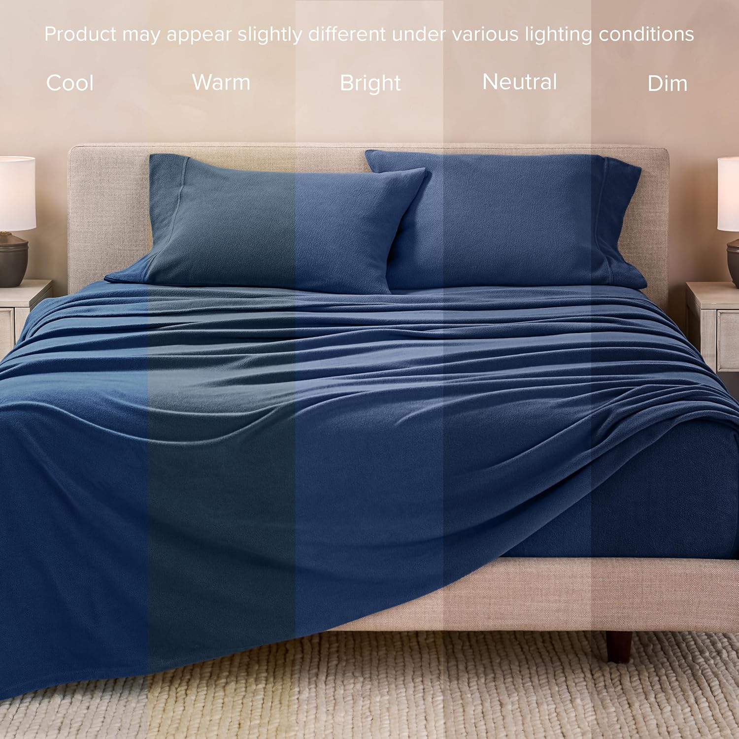 Bare Home Super Soft Fleece Sheet Set Twin XL Dark Blue