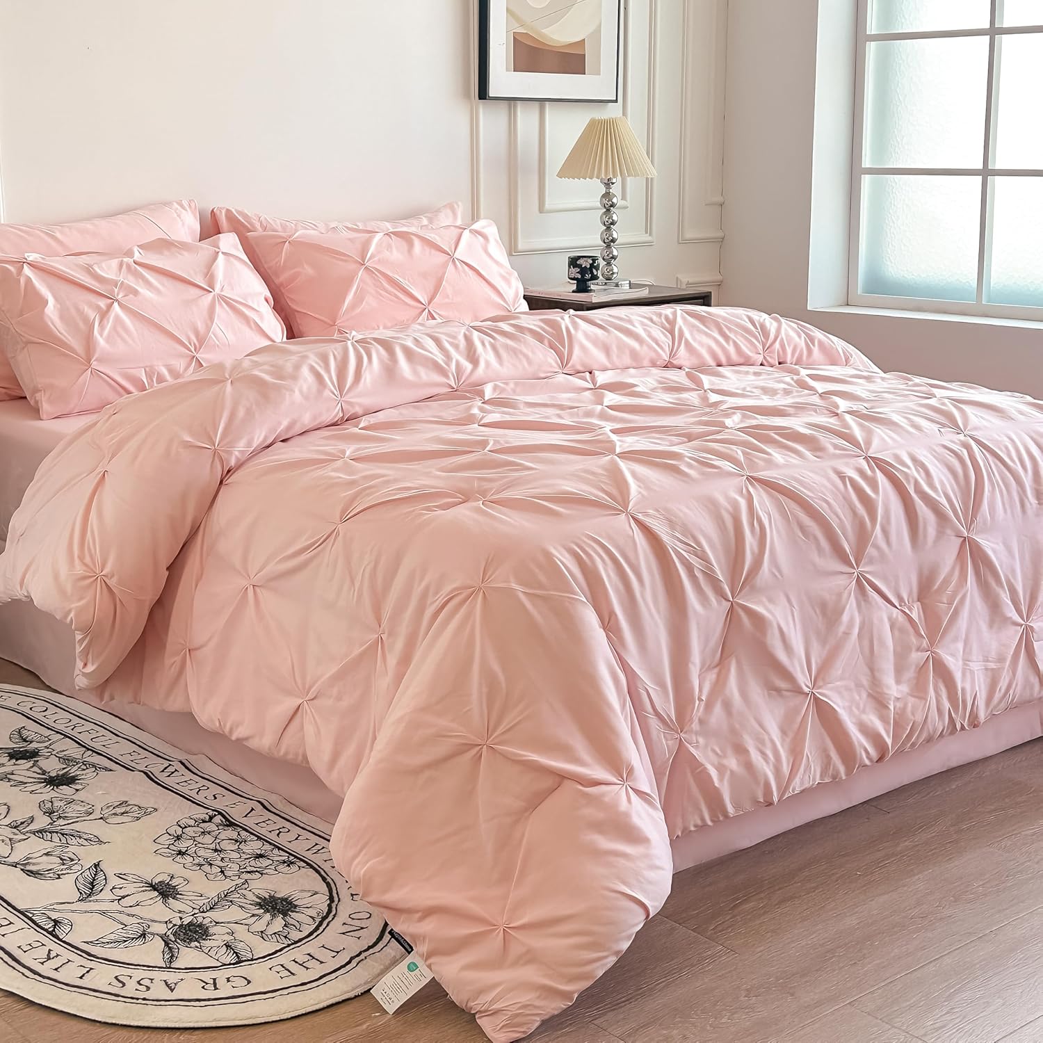 MapleStone Pink Twin Comforter Set for Girls - 5 Piece Bedding