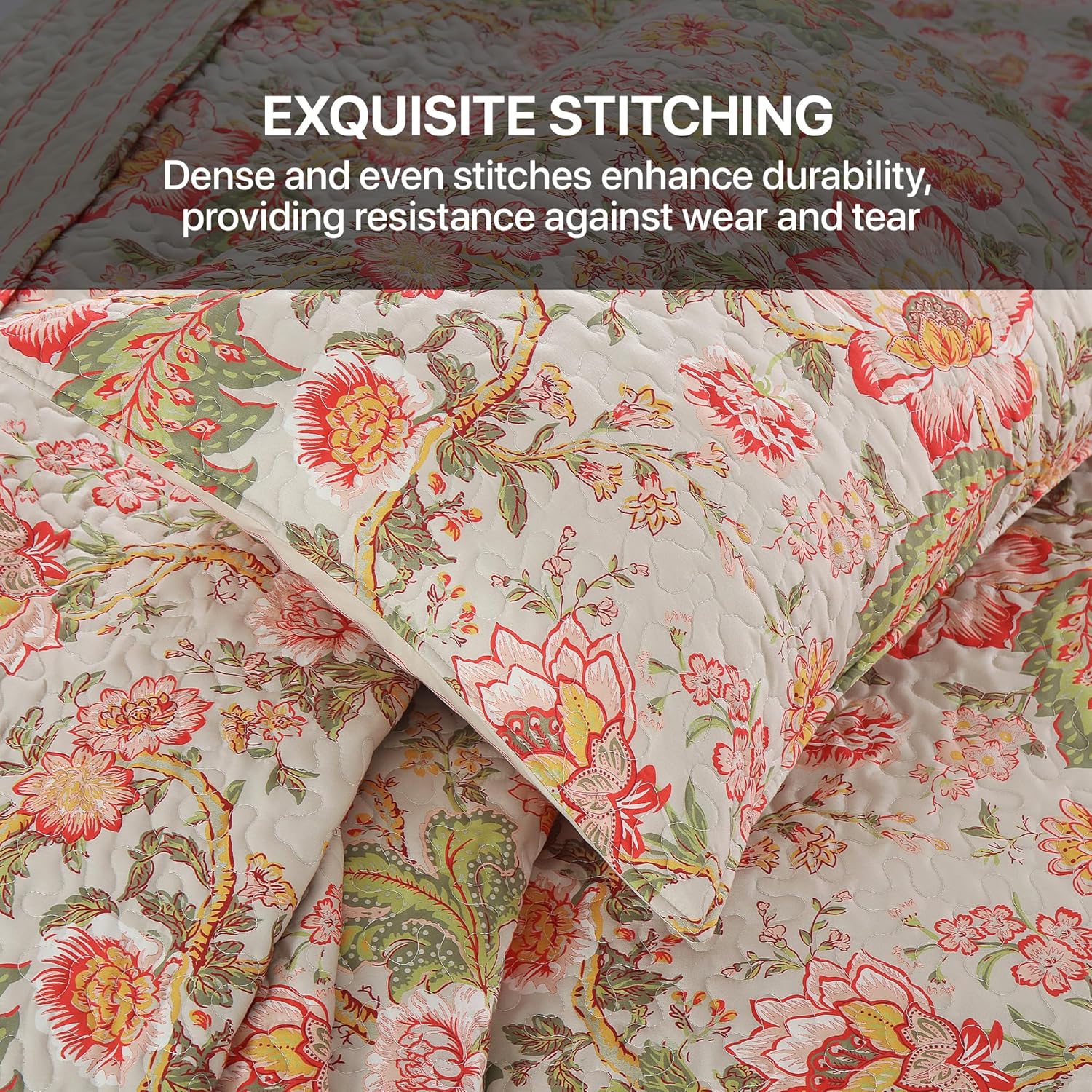 King Size Quilt Set Green Bedding 3 Piece