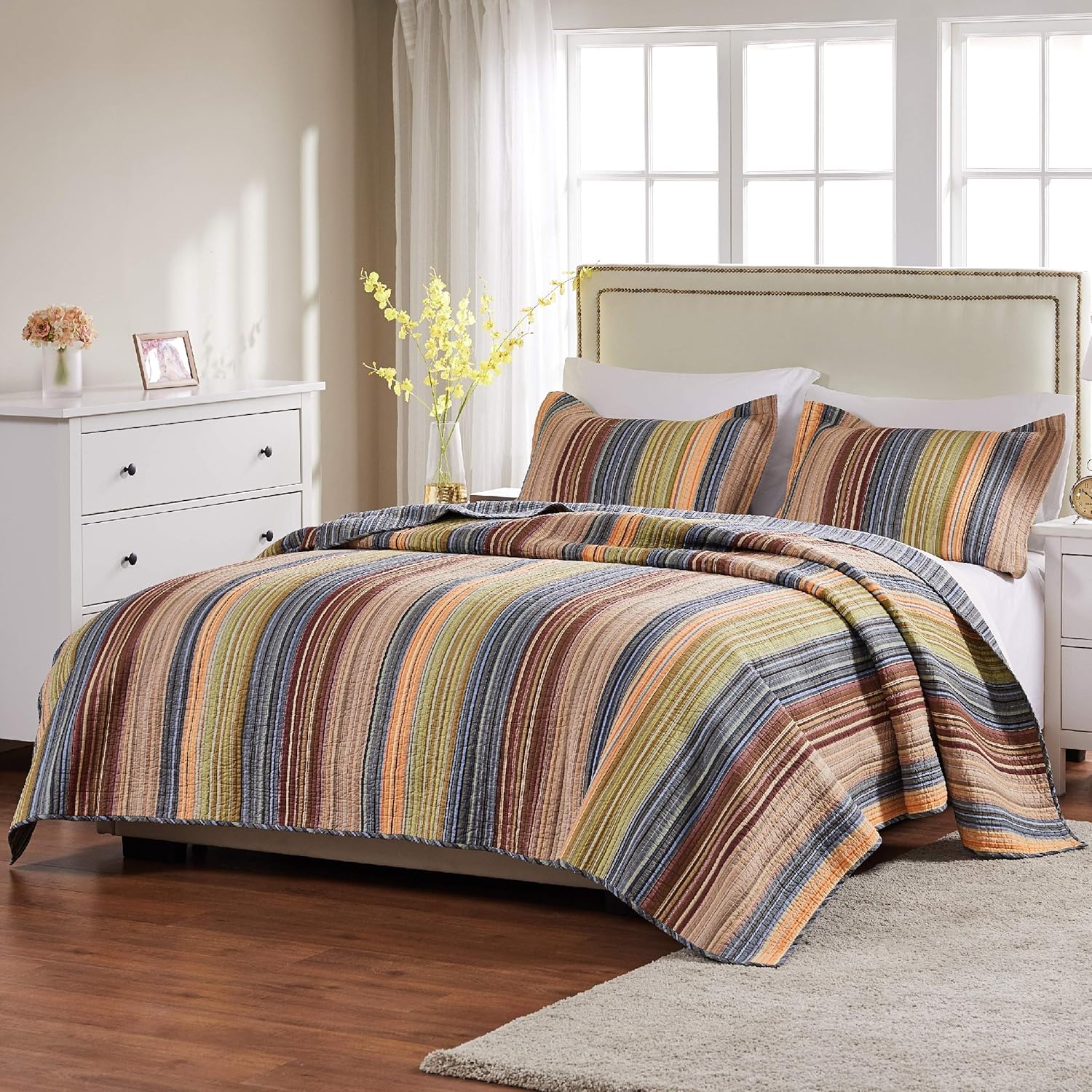 Greenland Home 100 Cotton Reversible Quilt Set Katy