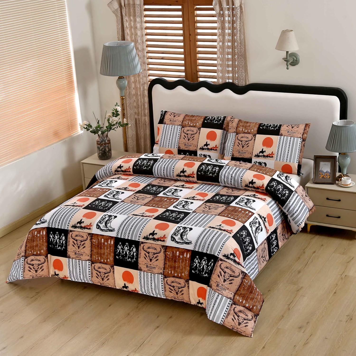 SDY Western Comforter Set Queen with 1 Comforter and 2 Pillowcases