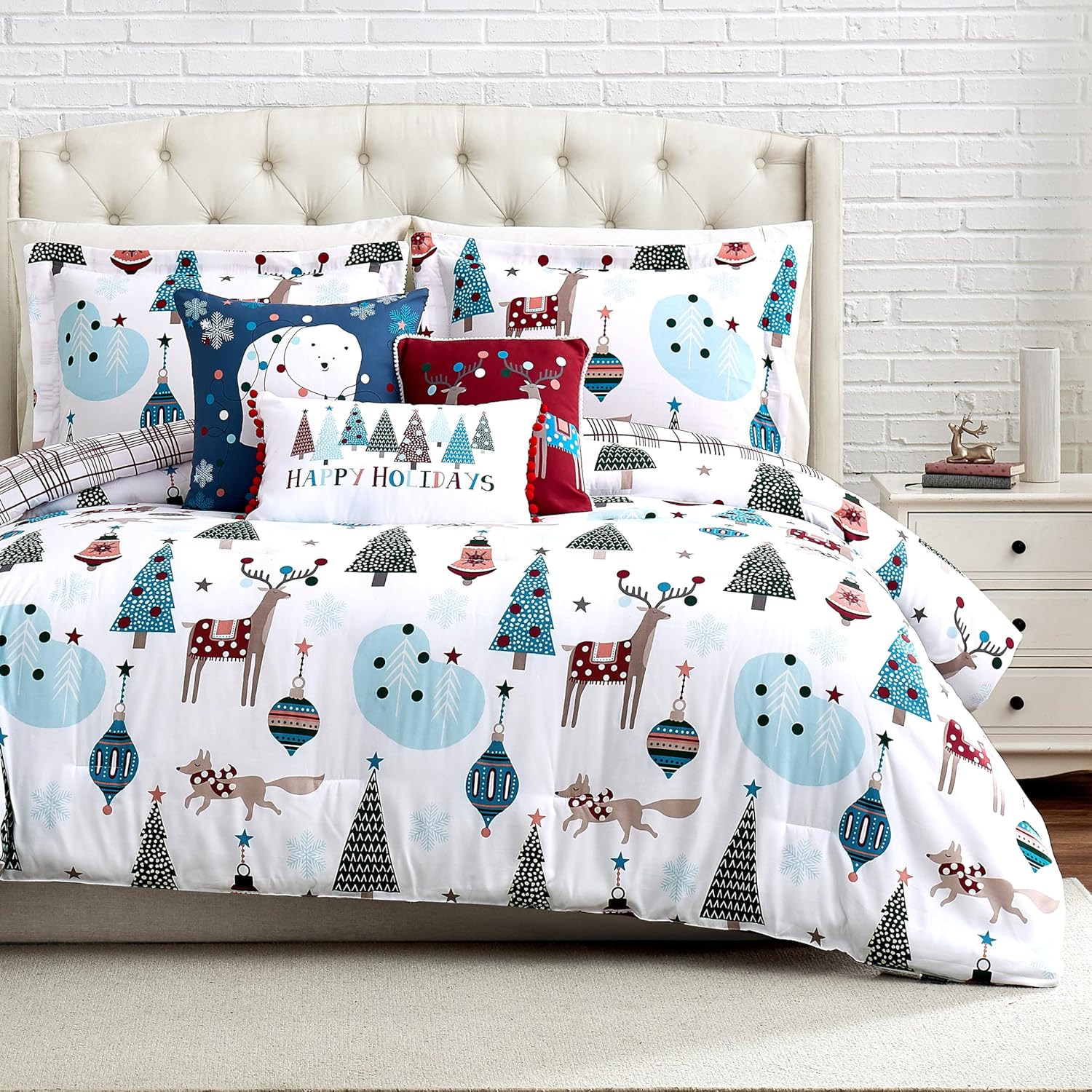 Winter Wonderland Christmas Comforter Set Twin 5-Piece