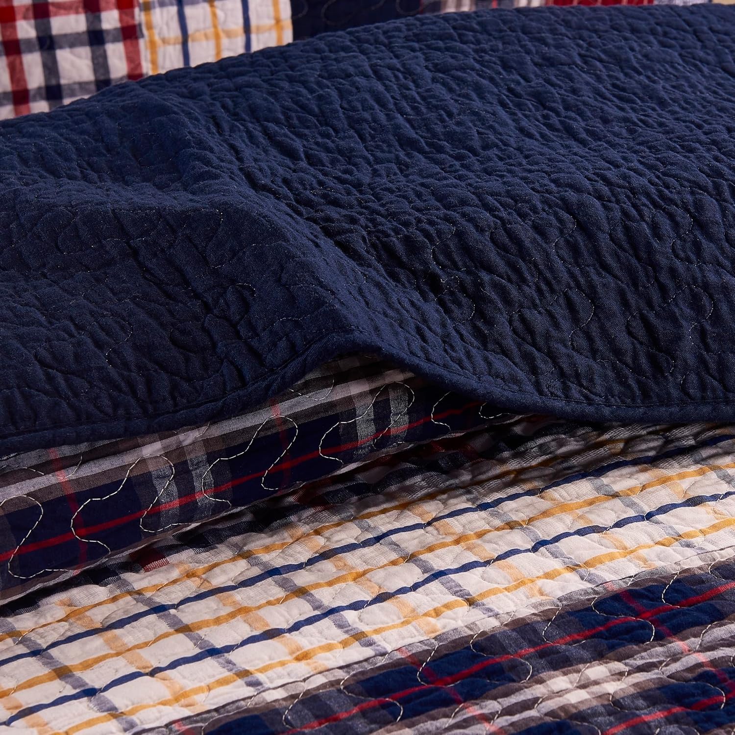 Chezmoi Collection Reversible Quilt Set Twin 3-Piece