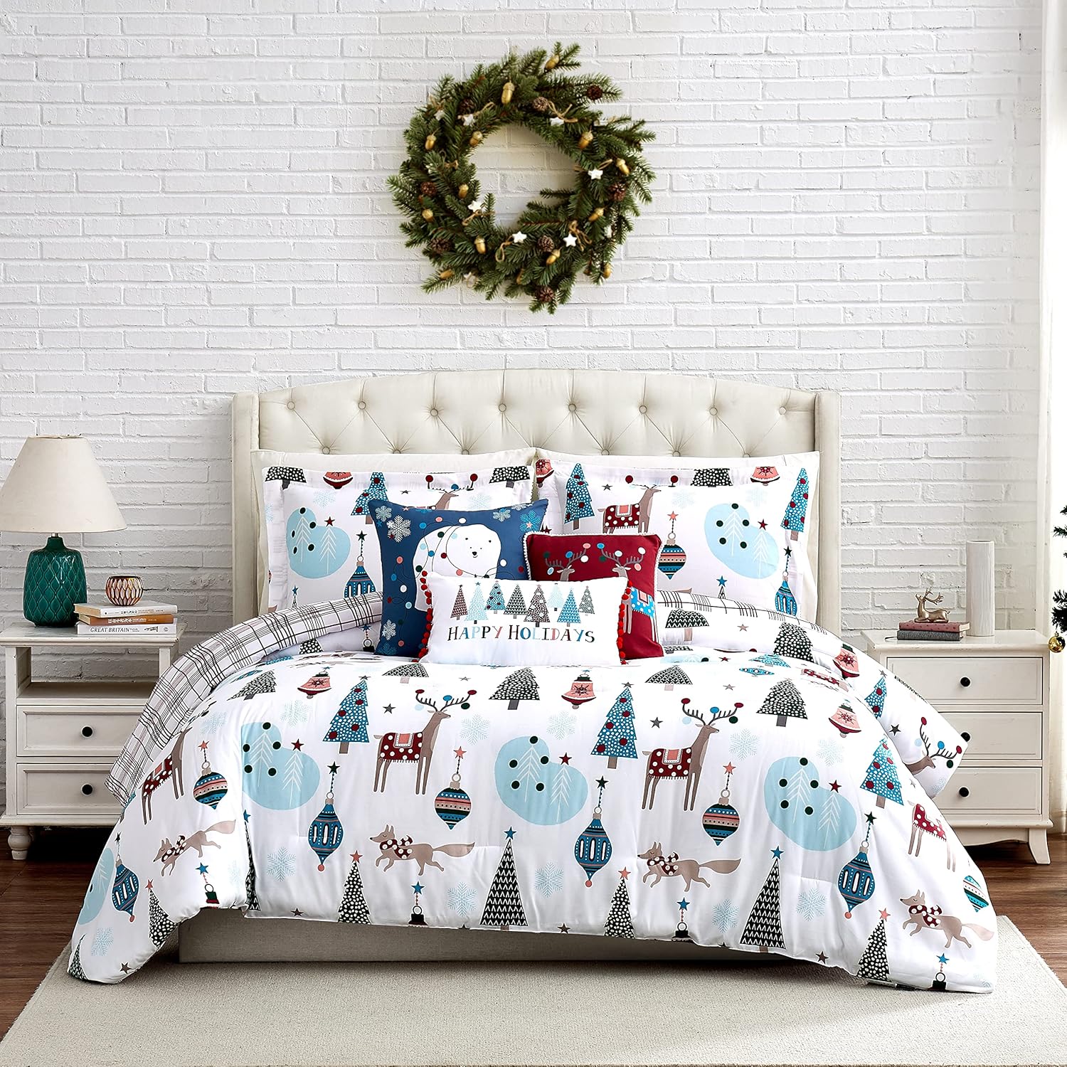 Winter Wonderland Christmas Comforter Set Twin 5-Piece