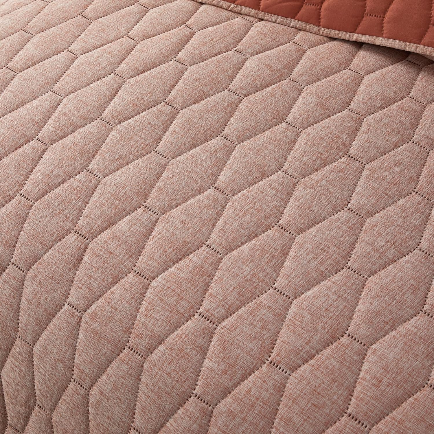 Chic Home Nyla 3 Piece King Size Quilt Set - Brick Red