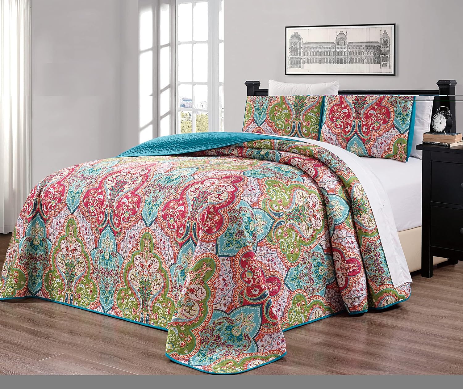 Grand Linen 3-Piece Cal King Bedspread Set 1