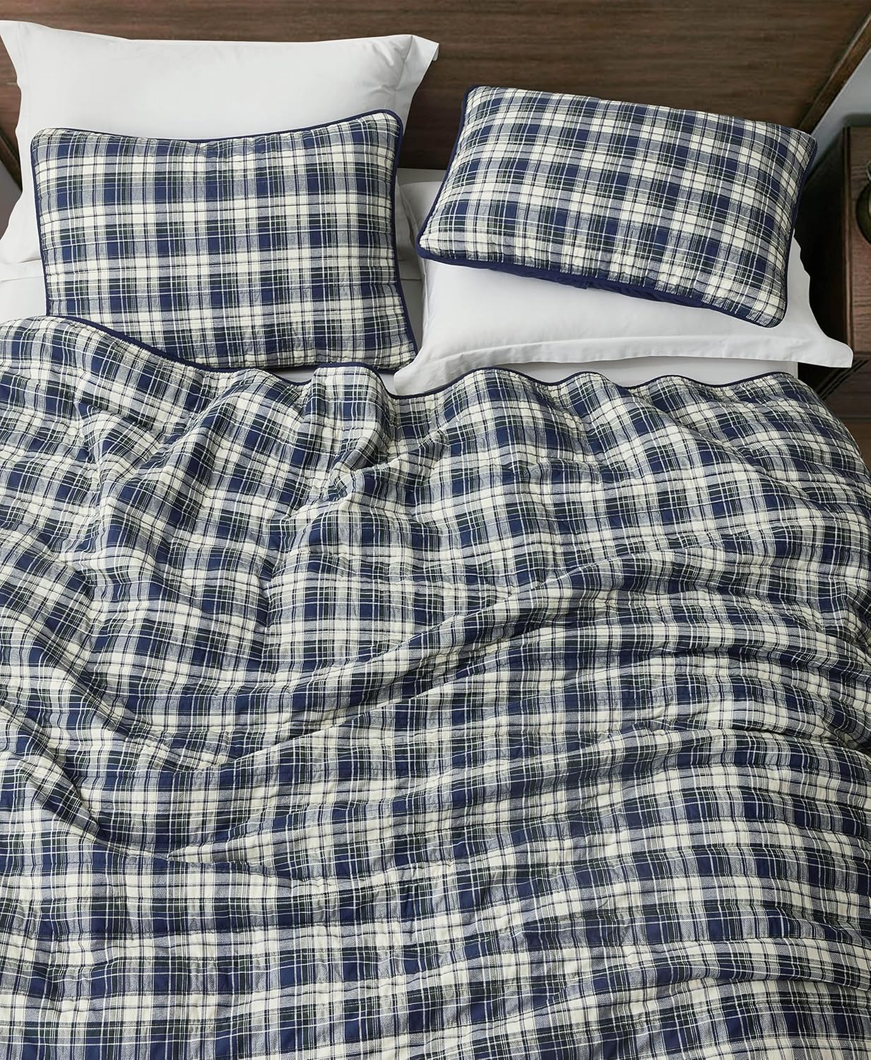 Chezmoi Collection Chad 3-Piece Plaid Quilt Set