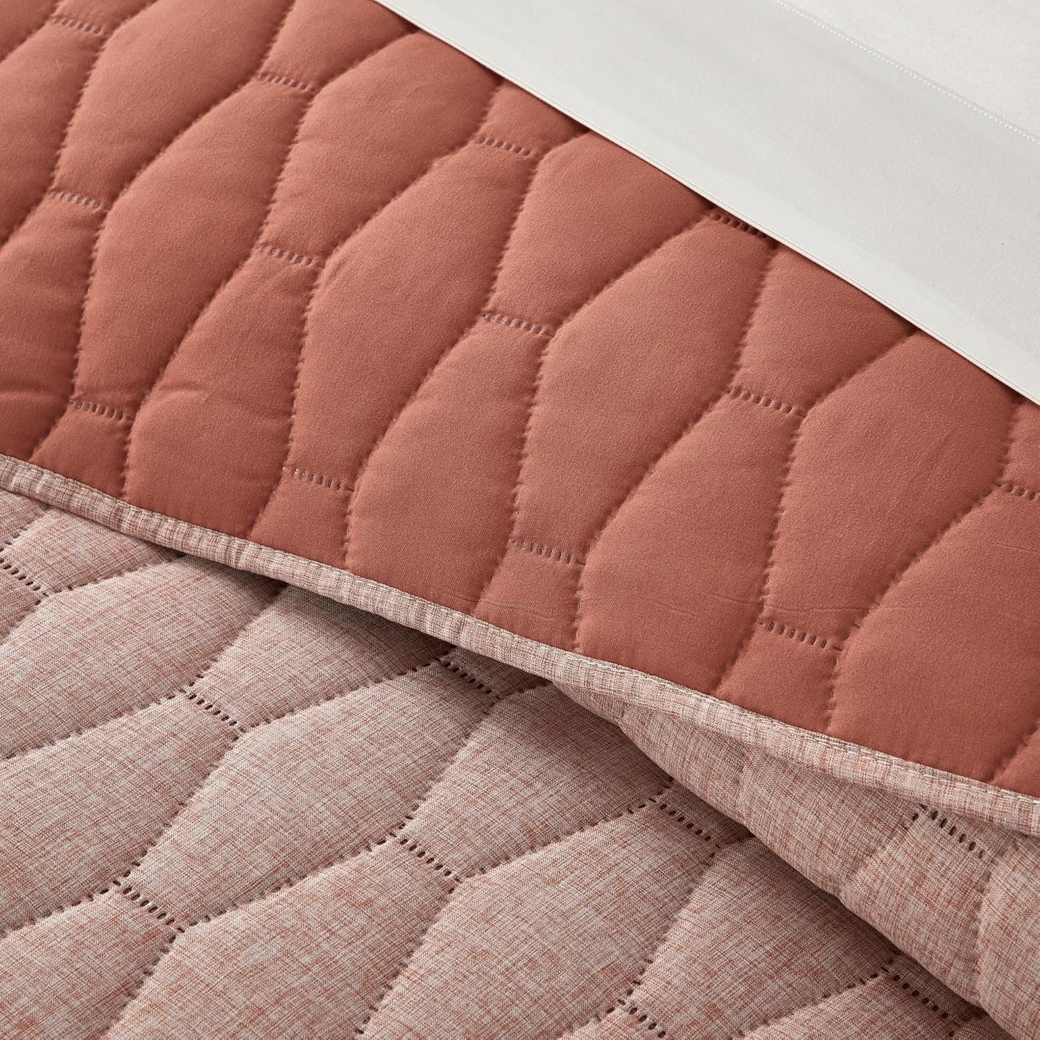 Chic Home Nyla 3 Piece King Size Quilt Set - Brick Red