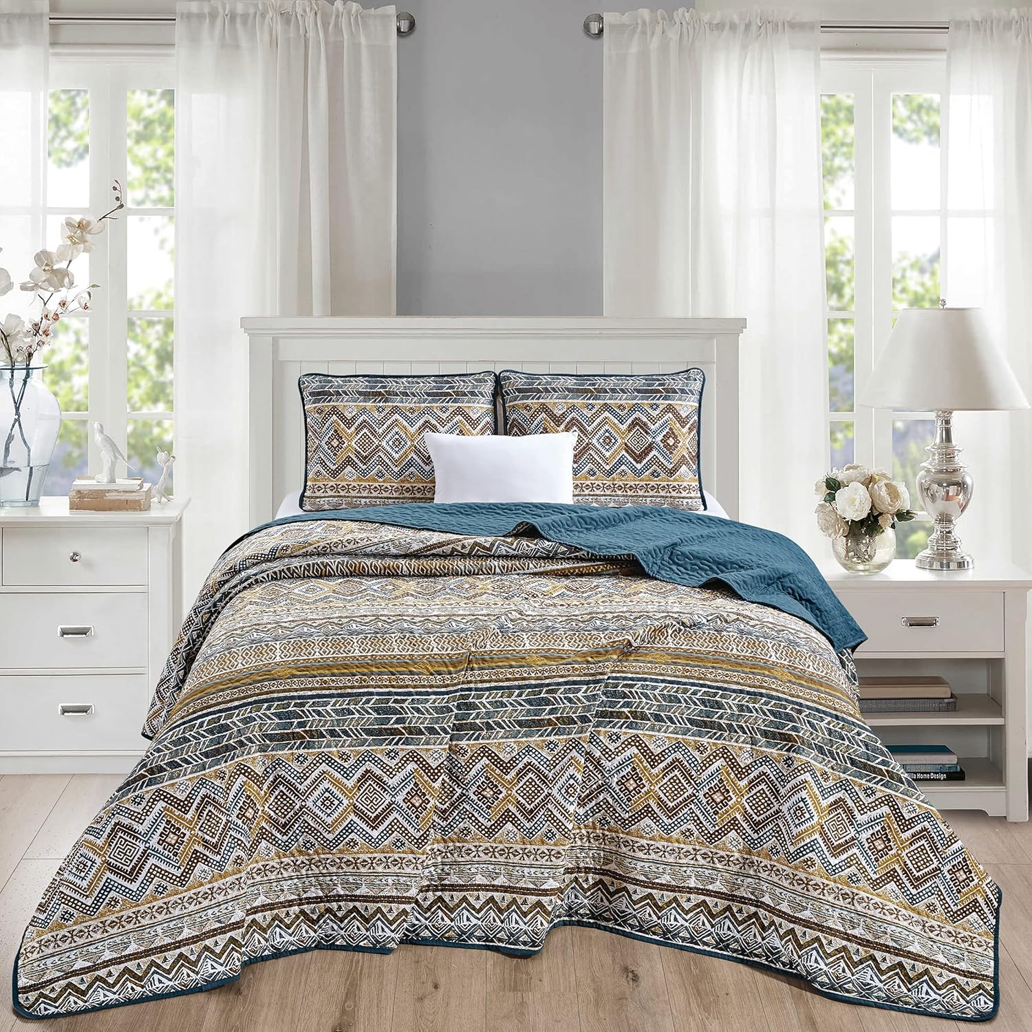Chezmoi Collection 3-Piece Quilt Bedding Set Queen Size
